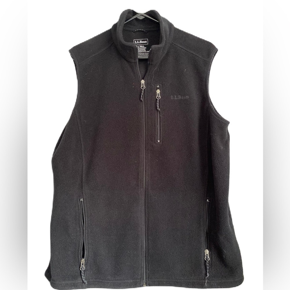 L.L. Bean Men’s Fleece Vest with Chest pocket with zip, Size: Large Tall